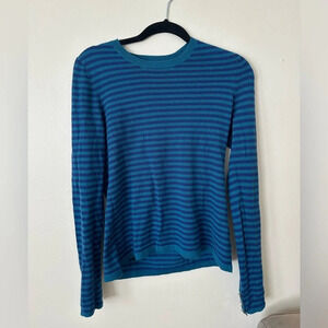 Small C.Wonder Women's Blue Striped Thin Long Sleeve Sweater